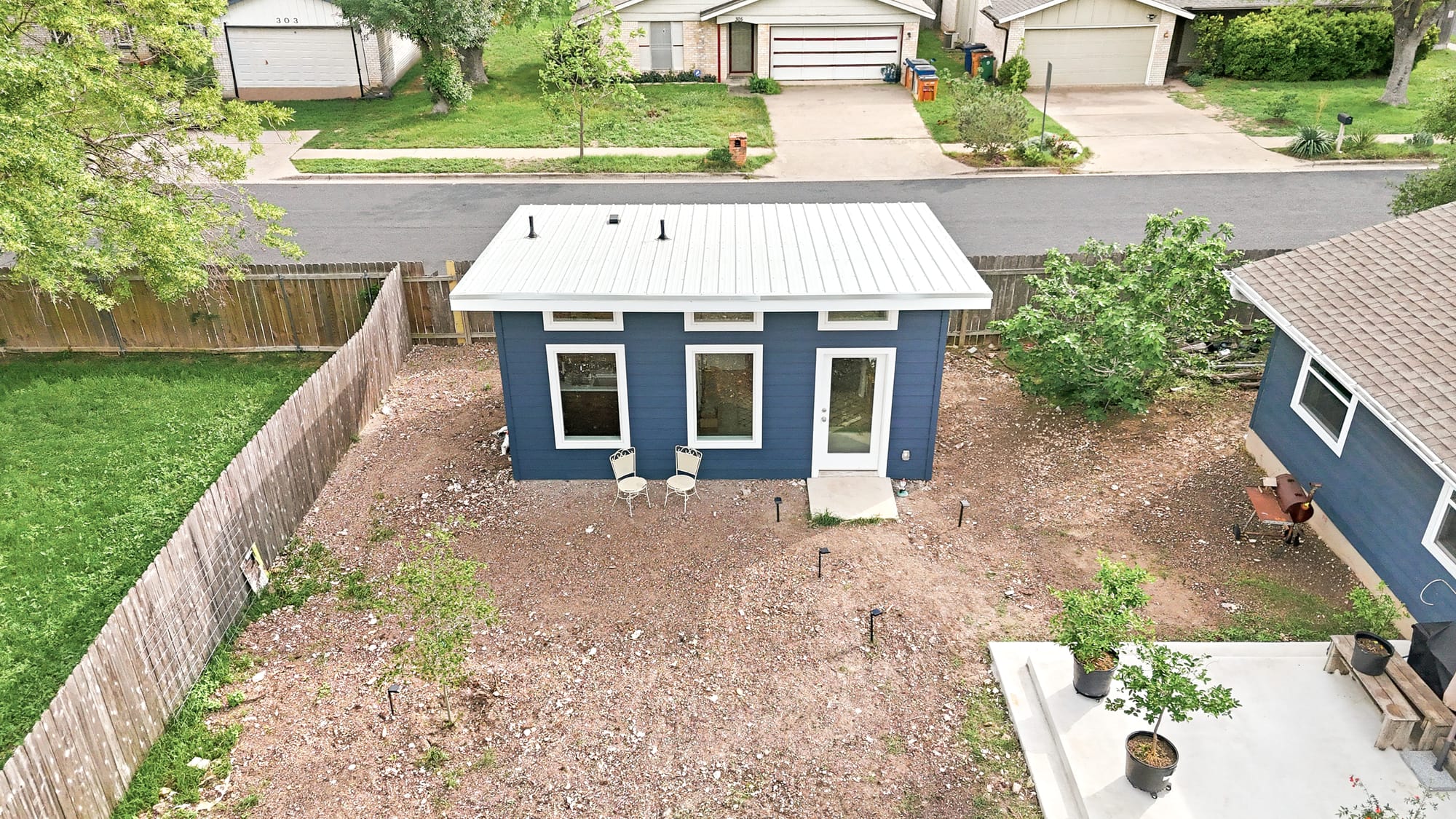 Aerial view from the front street