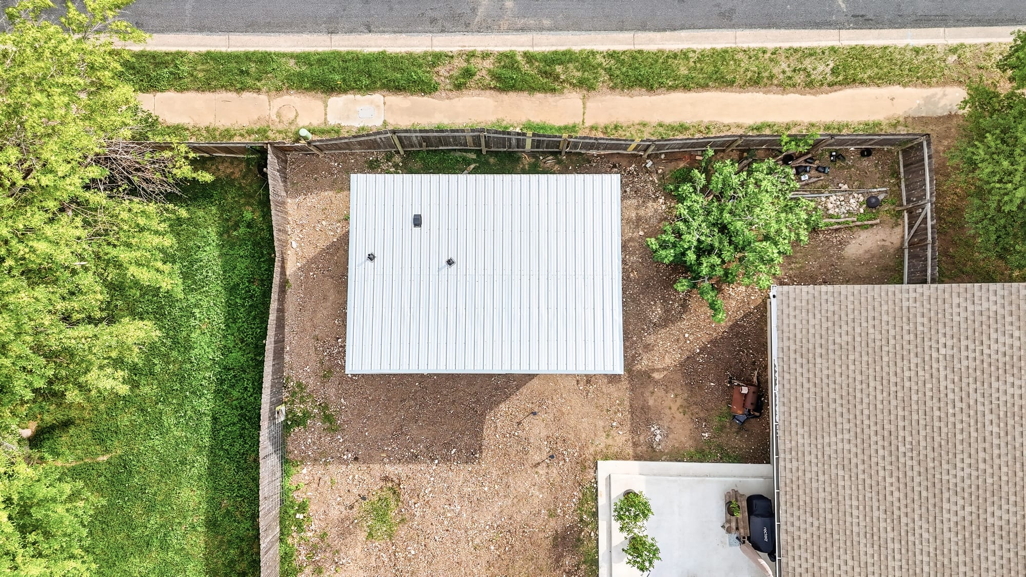 Aerial overhead view