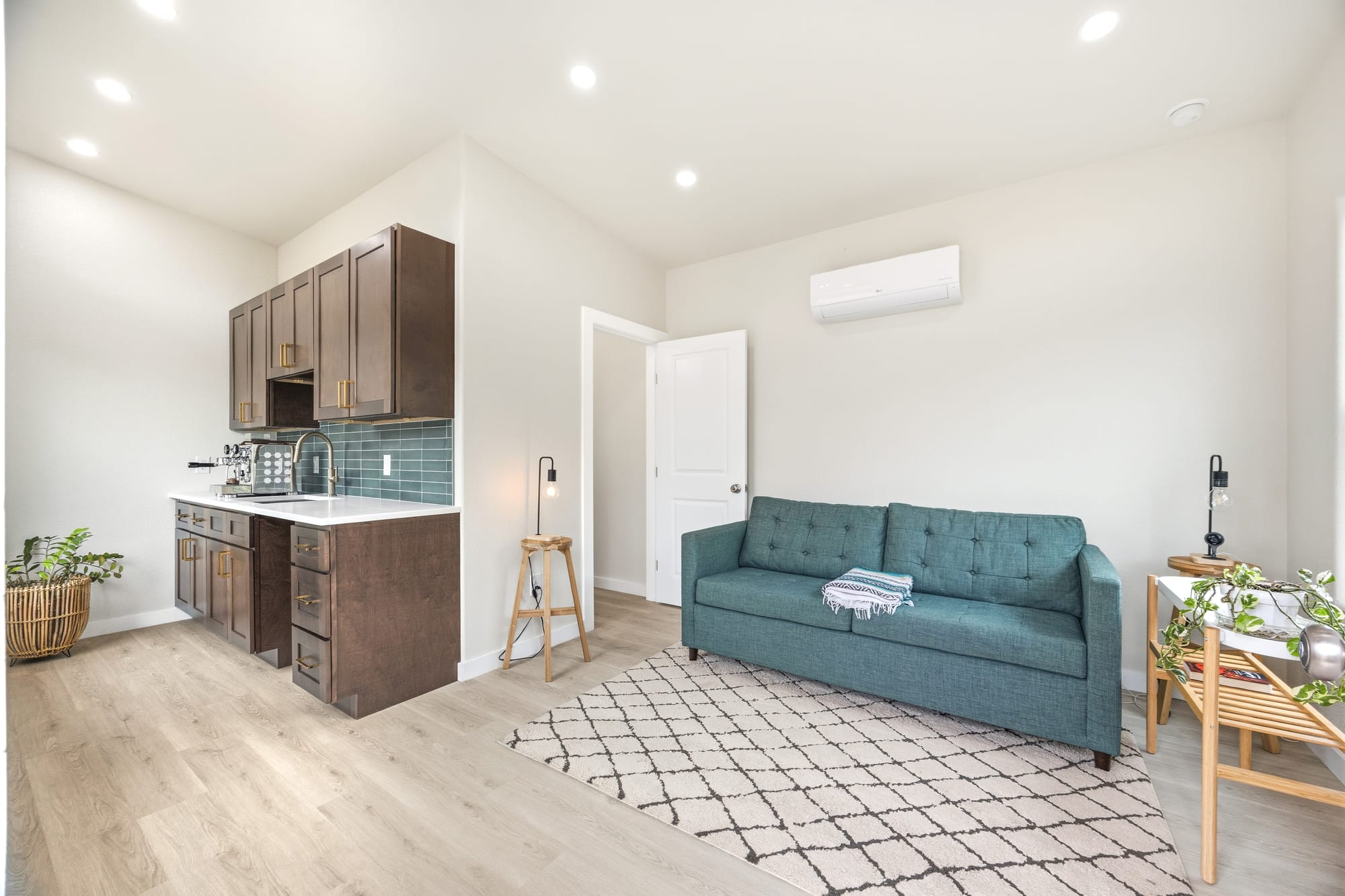 Kitchenette and living area