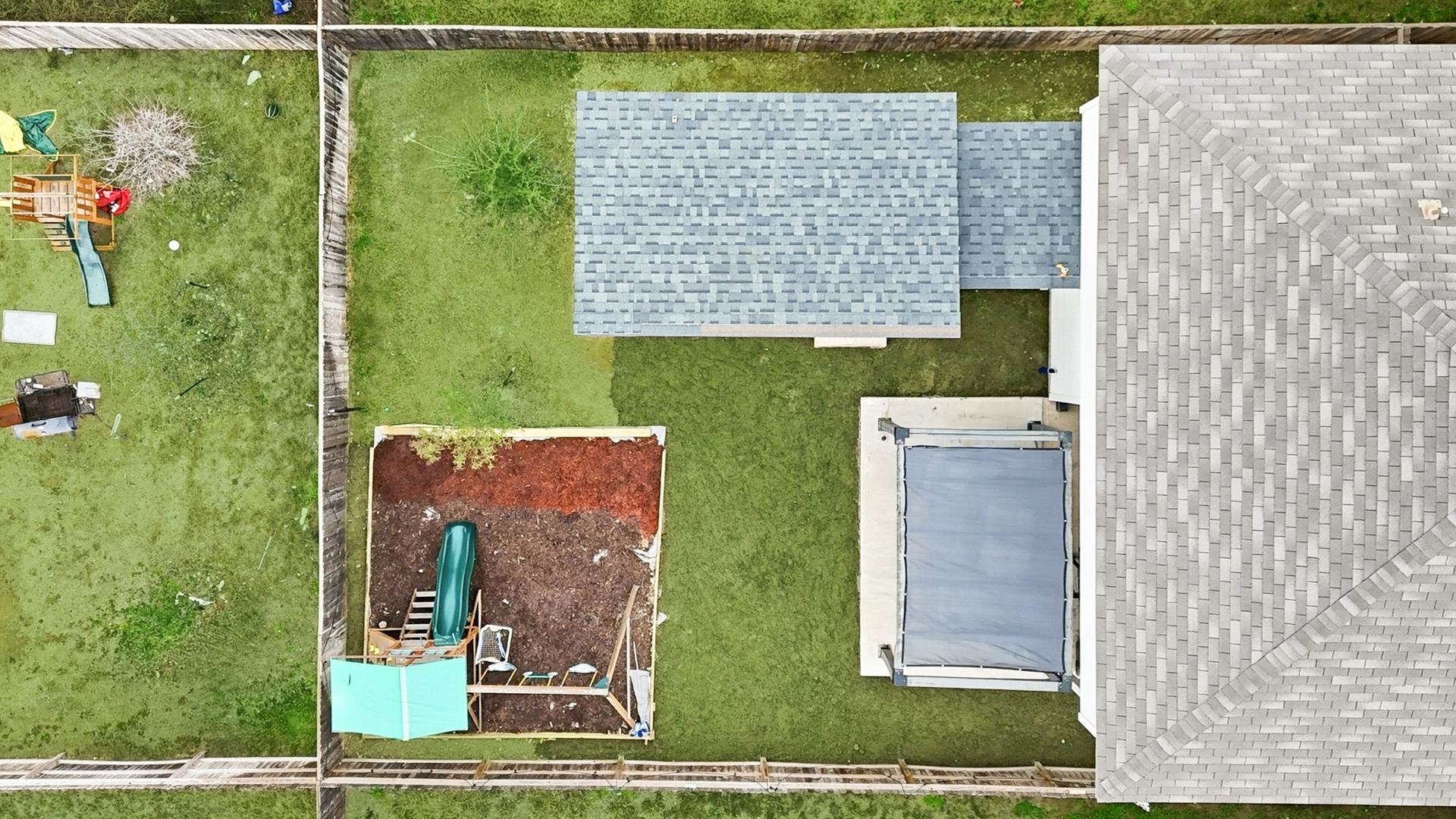 Aerial overhead view of rooftop