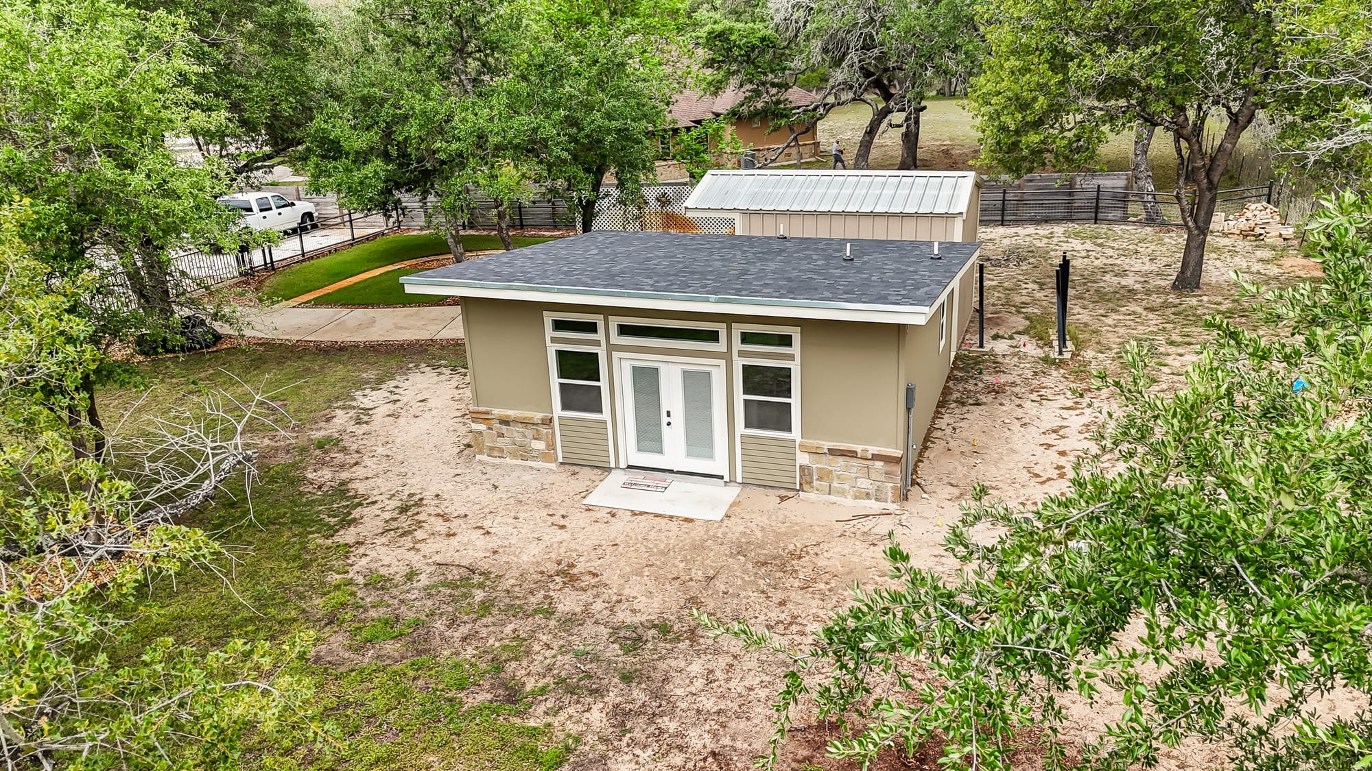 Aerial front-angle view of the ADU